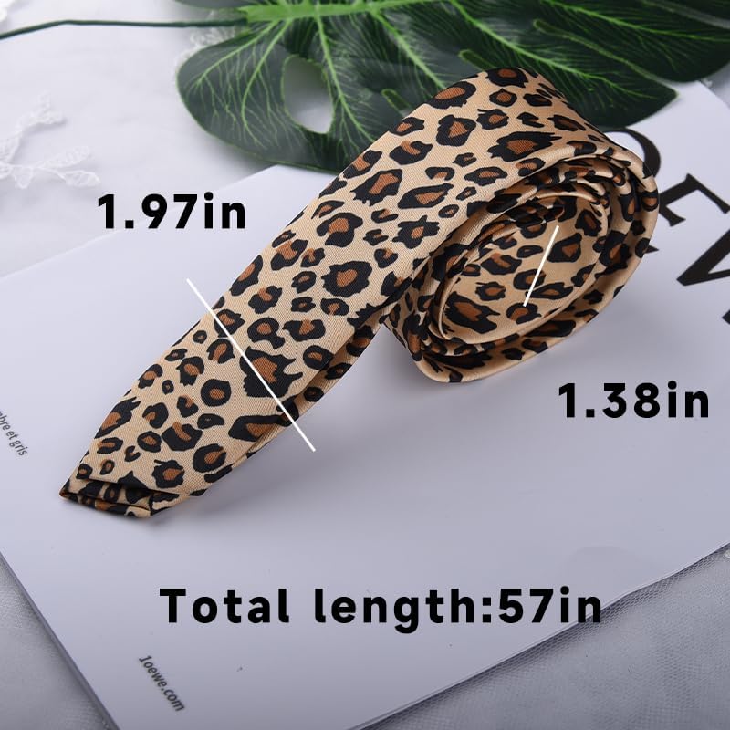 Sdopbinbin Leopard Print and Black Polka Dot Tie for Women and Men - Halloween Cosplay Business Neck Tie - Image 3